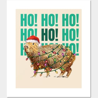 Capybara  HO HO HO ! and christmas lights, Capybara Pets, Cute capybara Posters and Art
